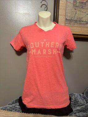 Southern Marsh Coral Pink Logo Tee XS